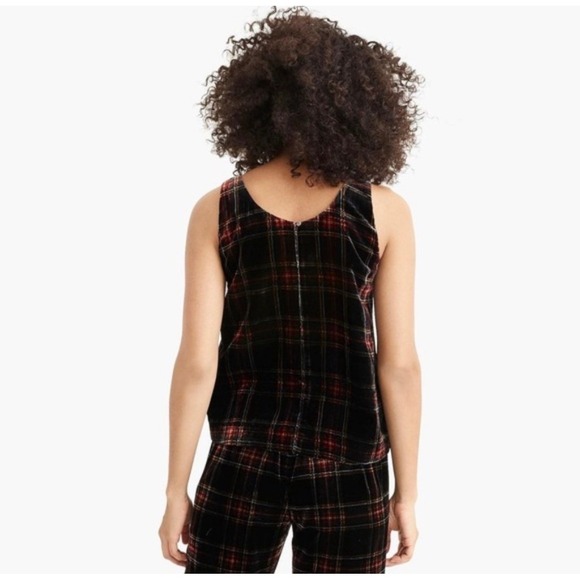 J.Crew Stewart Tartan Velvet Plaid Top 16 NWT - Picture 2 of 10